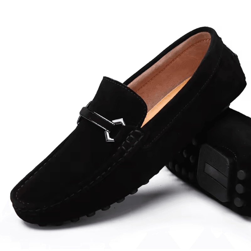 Genuine Leather Men Casual Loafers Breathable Comfortable Slip On Driving Shoes 4