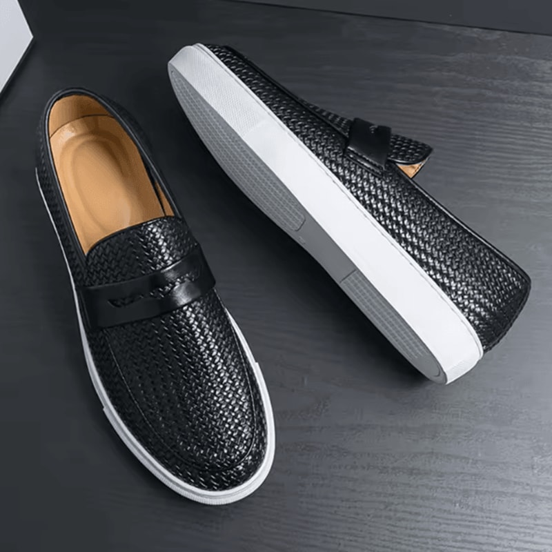 Men Leather Slip On Casual Shoes Comfortable Breathable Loafers 1