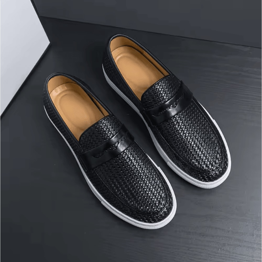Men Leather Slip On Casual Shoes Comfortable Breathable Loafers 5