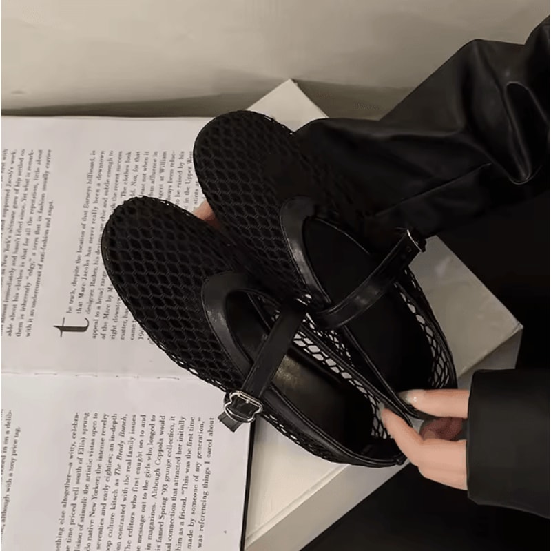 Women Breathable Mesh Ballet Flats Comfortable Slip On Daily Walking Shoes 4