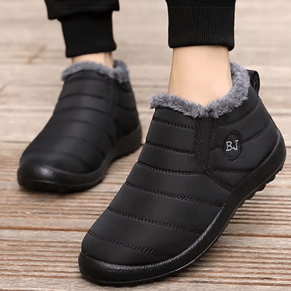 Men Winter Sneakers Comfortable Lightweight Fur Lined Casual Shoes 3