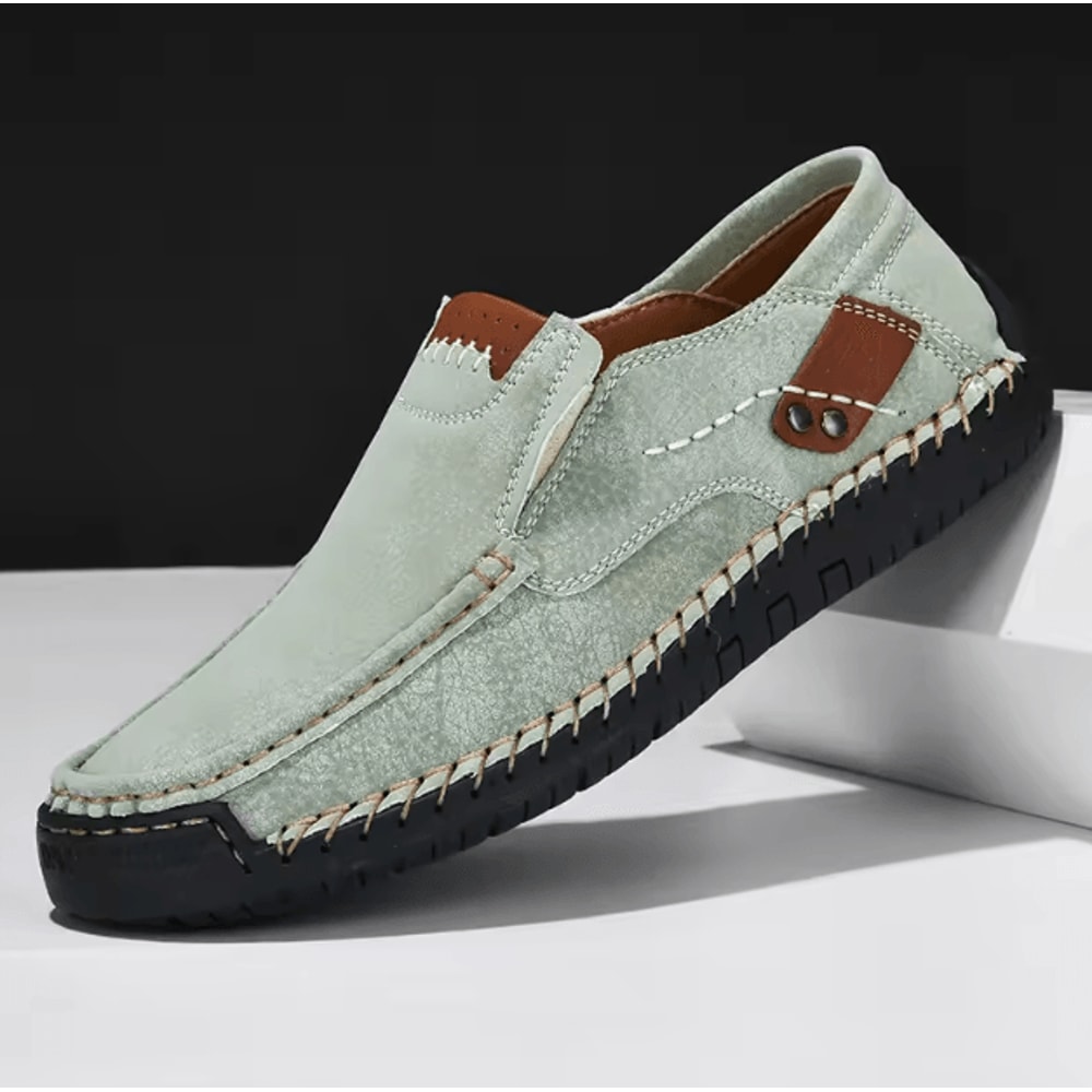 Mens Soft Leather Handmade Loafers Comfortable Slip On Casual Shoes 11