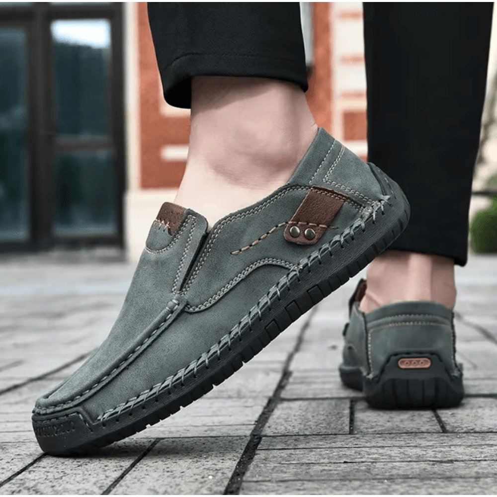 Mens Soft Leather Handmade Loafers Comfortable Slip On Casual Shoes 3