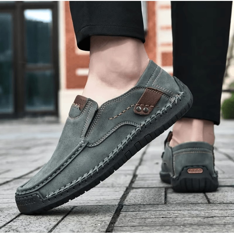 Mens Soft Leather Handmade Loafers Comfortable Slip On Casual Shoes 3