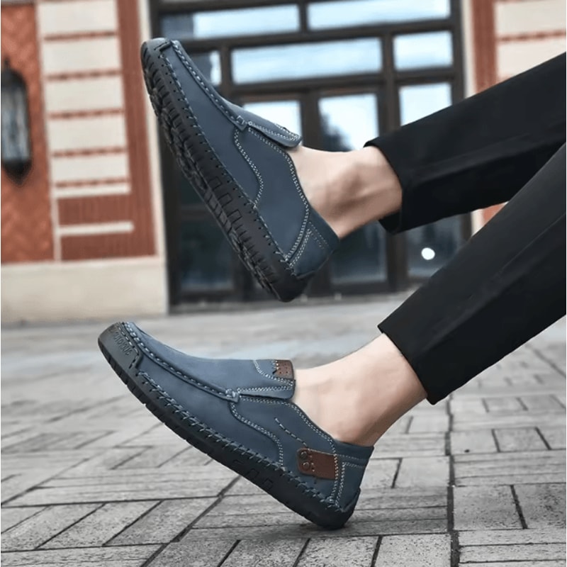 Mens Soft Leather Handmade Loafers Comfortable Slip On Casual Shoes 5