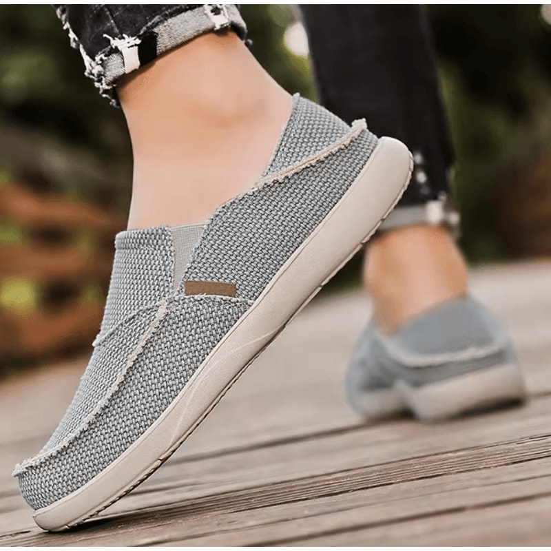 Men Canvas Summer Loafers Breathable Comfortable Ultralight Casual Shoes 3