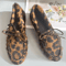 Women Cowhide Leather Bow And Leopard Print Casual Loafers Comfortable Slip On Shoes 3
