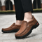 Men Handmade Leather Casual Loafers Comfortable Slip On Walking Shoes 0