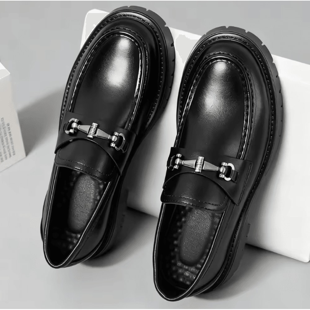 Men Classic Thick Sole Penny Loafers Comfortable Slip On Business And Dress Shoes 1