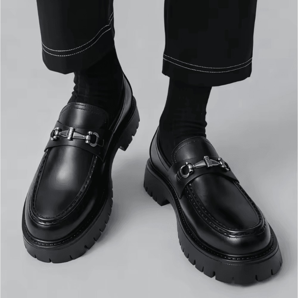 Men Classic Thick Sole Penny Loafers Comfortable Slip On Business And Dress Shoes 4