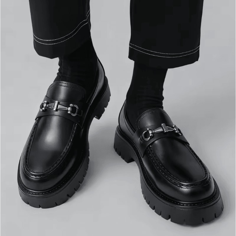 Men Classic Thick Sole Penny Loafers Comfortable Slip On Business And Dress Shoes 4