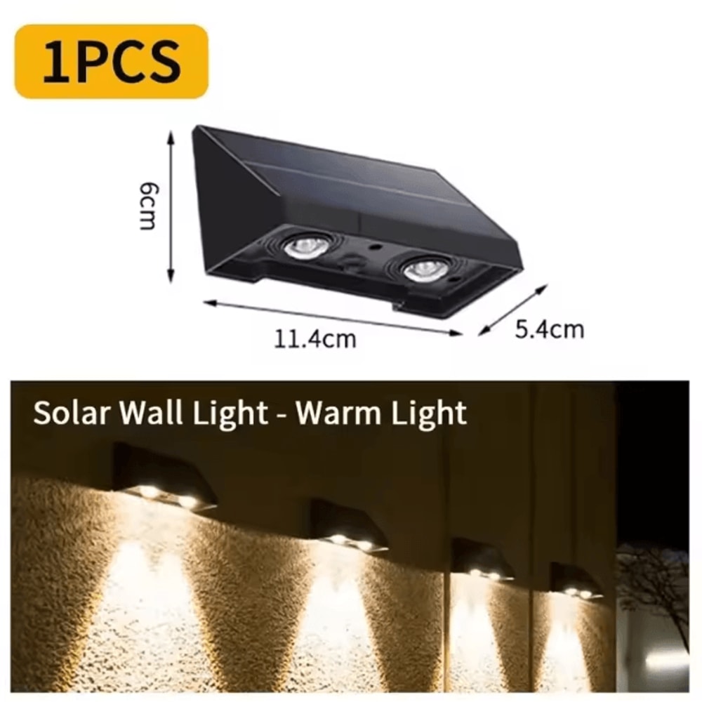 Solar Garden Lights Outdoor Solar Fence Lights Waterproof LED Wall Lamp For Patio Balcony House 7