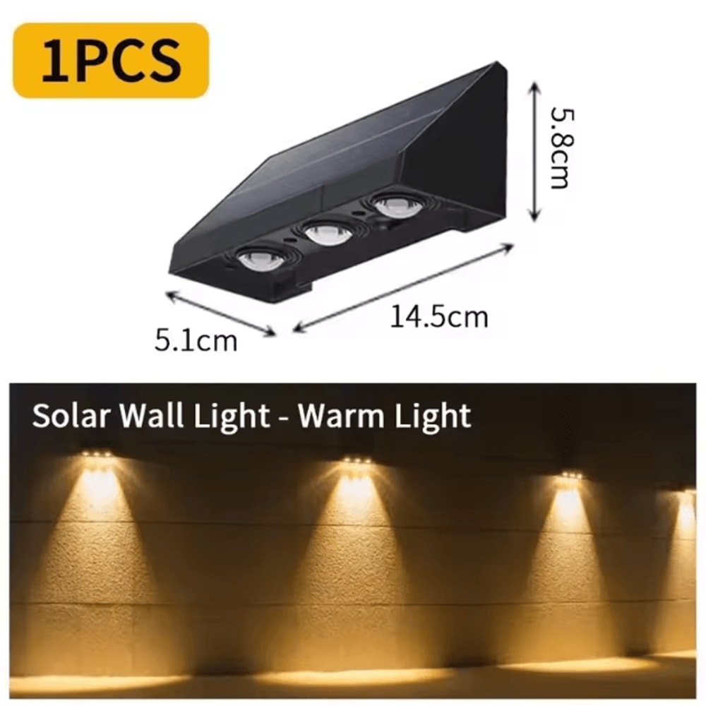 Solar Garden Lights Outdoor Solar Fence Lights Waterproof LED Wall Lamp For Patio Balcony House 8