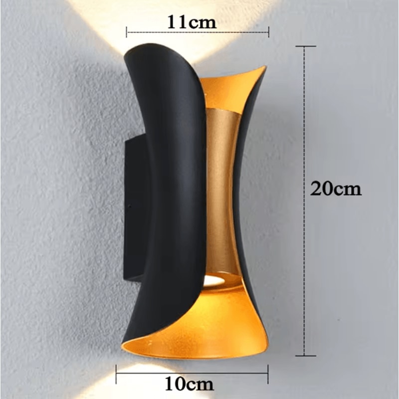 Outdoor Wall Lights Waterproof LED Aluminum Up And Down Wall Lamp Warm White 3000K For Porch Courty 5