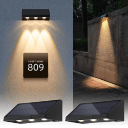 solar wall lamp outdoor waterproof garden light for mailbox address house number sign and landscape decorative lighting