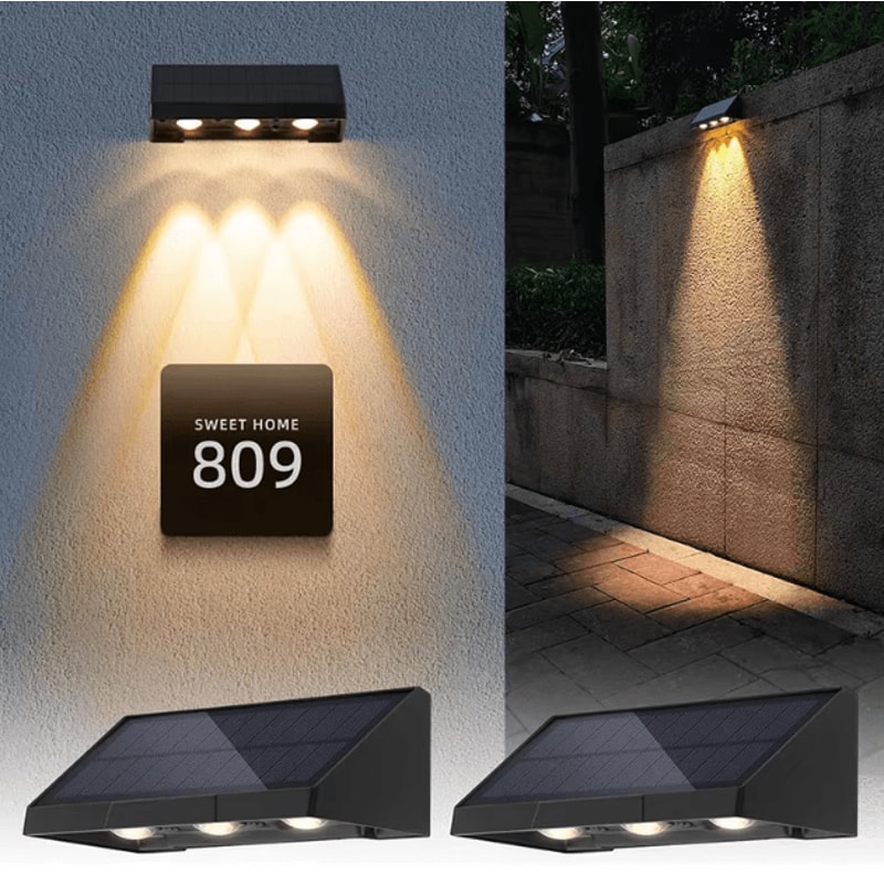 Solar Wall Lamp Outdoor Waterproof Garden Light For Mailbox Address House Number Sign And Landscape 0