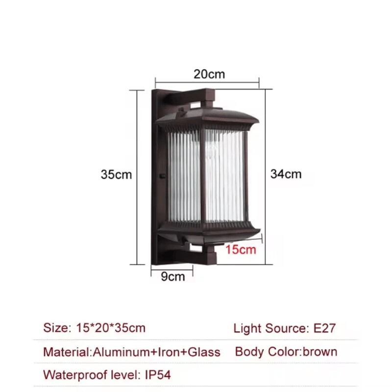Modern Metal Outdoor Wall Lights Waterproof Exterior Lamp AC90260V For Villa Porch And Garden Gate 6