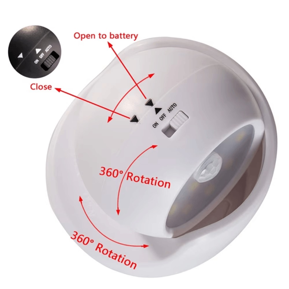 LED Induction Wall Night Light EnergySaving 360Degree Rotation Portable Wall Lamp For Porch 2