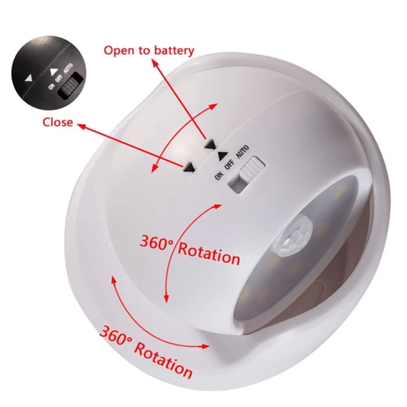 LED Induction Wall Night Light EnergySaving 360Degree Rotation Portable Wall Lamp For Porch 2