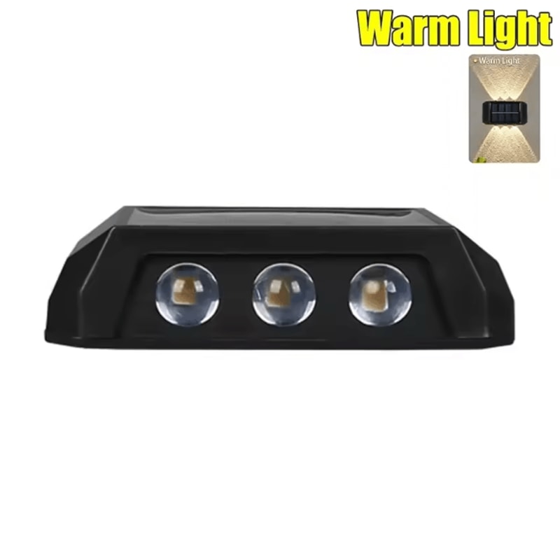 Solar Wall Light IP65 Waterproof LED Safety Up And Down Lighting For Outdoor Patio Yard Garden 9
