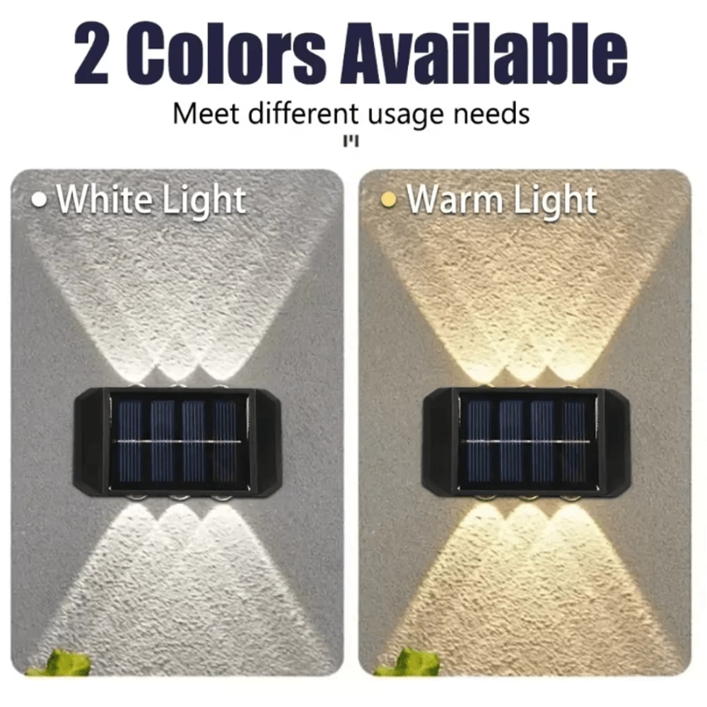 Solar Wall Light IP65 Waterproof LED Safety Up And Down Lighting For Outdoor Patio Yard Garden 1