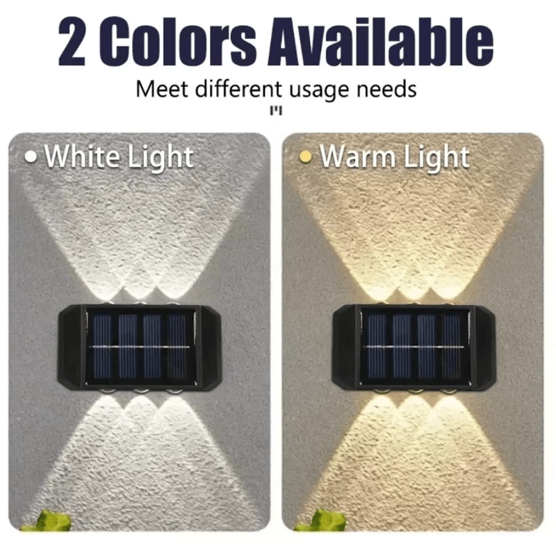 Solar Wall Light IP65 Waterproof LED Safety Up And Down Lighting For Outdoor Patio Yard Garden 1