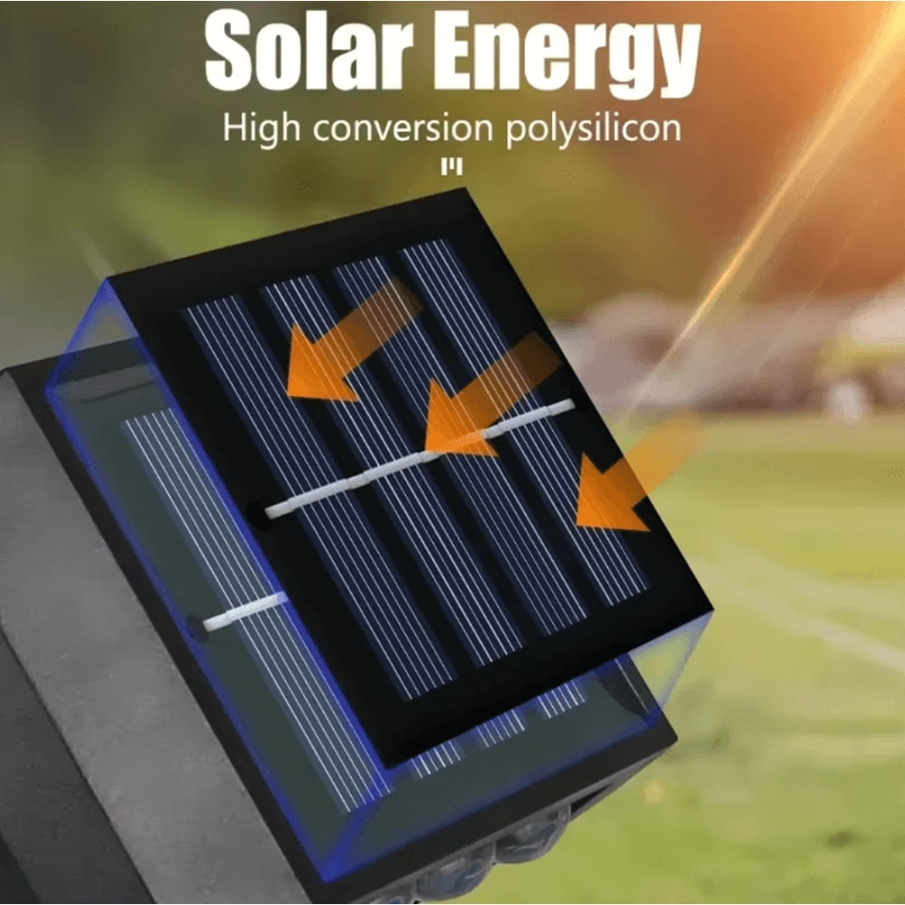 Solar Wall Light IP65 Waterproof LED Safety Up And Down Lighting For Outdoor Patio Yard Garden 2