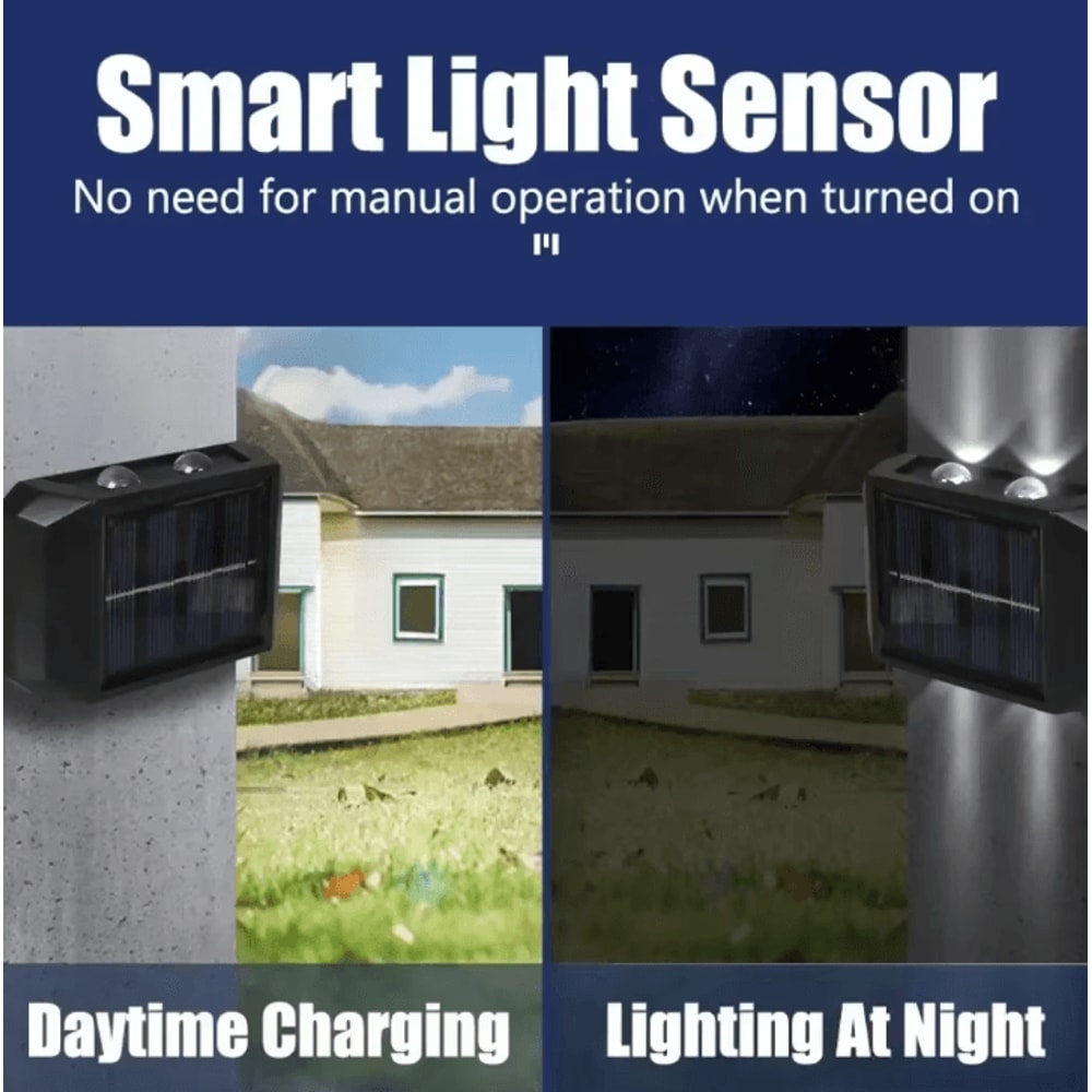 Solar Wall Light IP65 Waterproof LED Safety Up And Down Lighting For Outdoor Patio Yard Garden 3