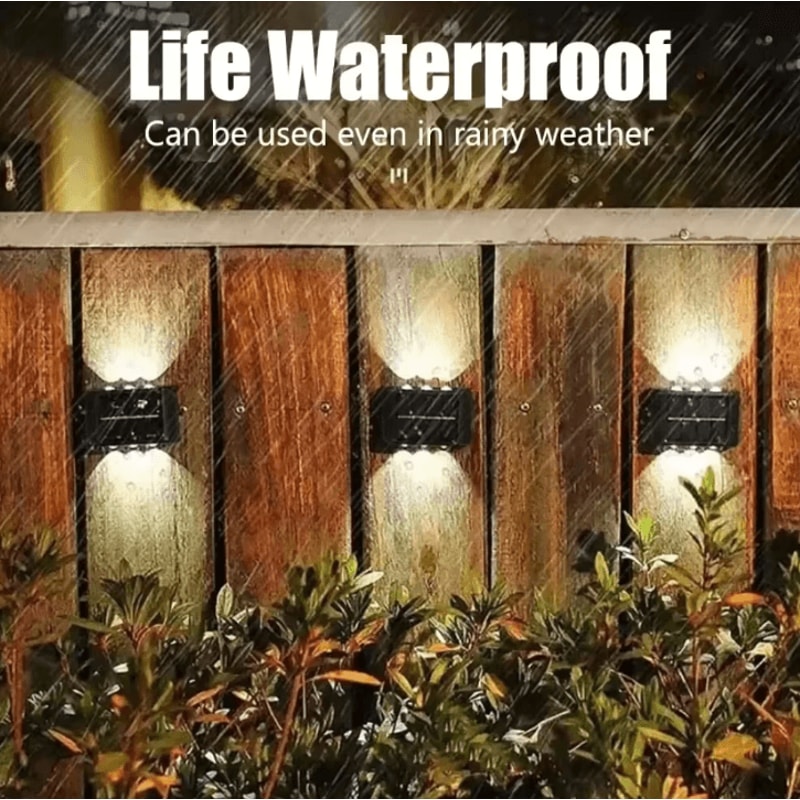 Solar Wall Light IP65 Waterproof LED Safety Up And Down Lighting For Outdoor Patio Yard Garden 4