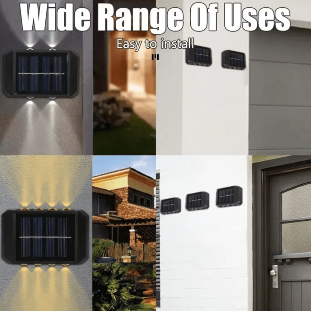 Solar Wall Light IP65 Waterproof LED Safety Up And Down Lighting For Outdoor Patio Yard Garden 5