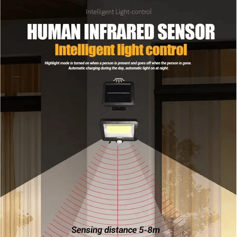 Solar Outdoor Wall Lights COB Split Lamp With Motion Sensor Waterproof For Home Garden Landscape 3