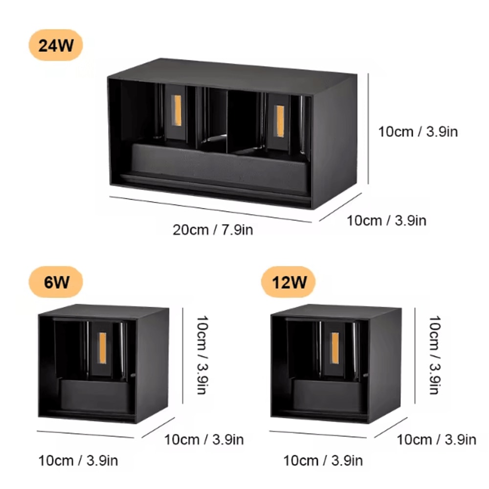 Waterproof Aluminum LED Wall Lamp Outdoor IP65 12W 24W LED Lighting For Porch Garden Living Room St 4