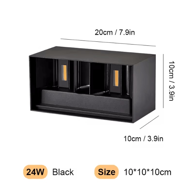 Waterproof Aluminum LED Wall Lamp Outdoor IP65 12W 24W LED Lighting For Porch Garden Living Room St 10