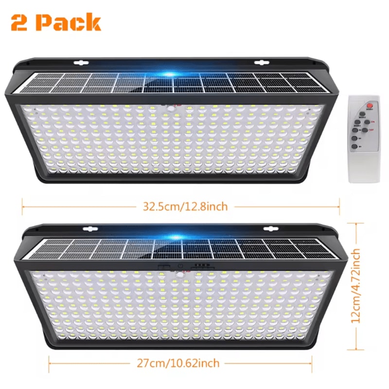 Super Bright Solar Outdoor Wall Lamp Solar Powered Flood Lights With 3 Modes IP65 Waterproof 7