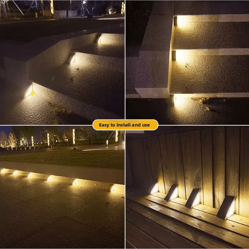 Solar Outdoor Step Lights Waterproof LED High Brightness Garden And Pathway Lighting Lamp 1