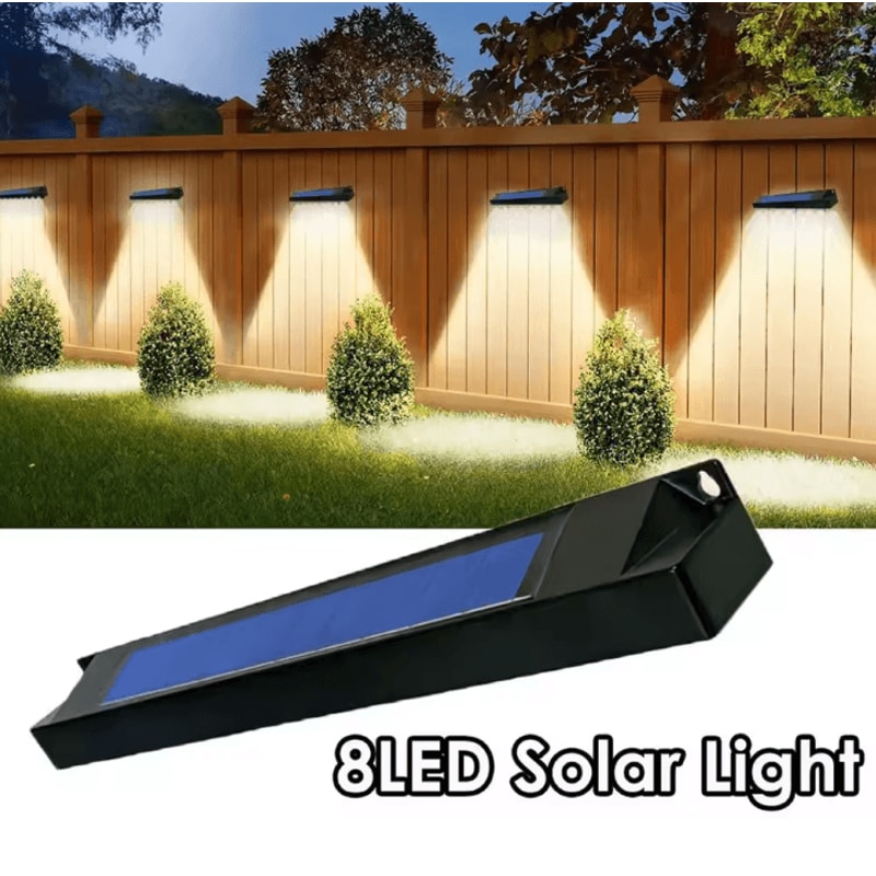 Solar Fence Lights Outdoor Waterproof Wall Light LED Warm White And White Light For Garden Path Ter 0