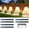Solar Fence Lights Outdoor Waterproof Wall Light LED Warm White And White Light For Garden Path Ter 1