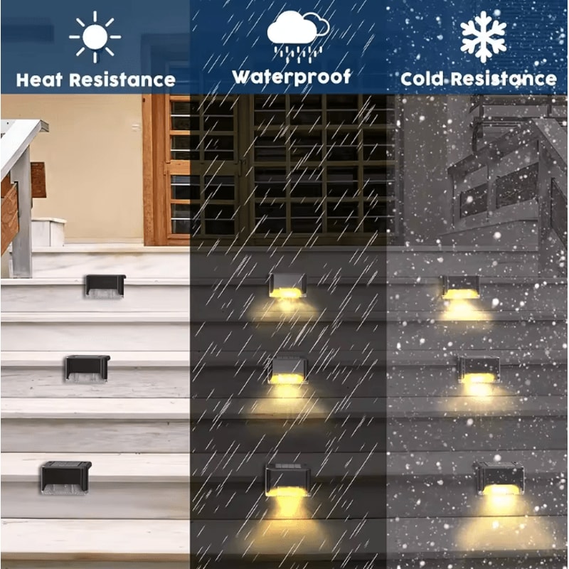 16Pack Outdoor Solar Deck Lights Warm White LED 1115W For Stairs Steps Fences Yards Patios Pathway 1