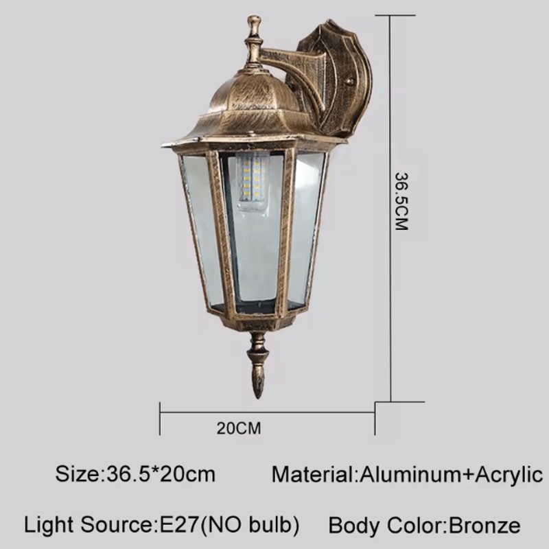 Europe Style Retro E27 Outdoor Wall Lamp Waterproof Exterior Lighting For Garden Balcony Porch 8