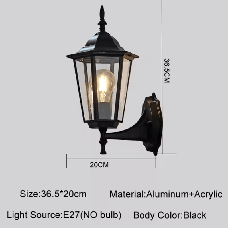 Europe Style Retro E27 Outdoor Wall Lamp Waterproof Exterior Lighting For Garden Balcony Porch 7