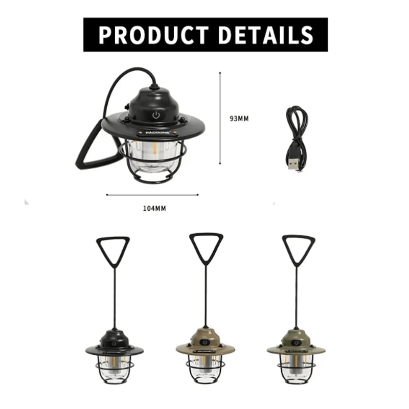 ShineTrip New Outdoor Vintage Pendant Light Ultra Long Life Camping Ambient Light Portable Recharge 5