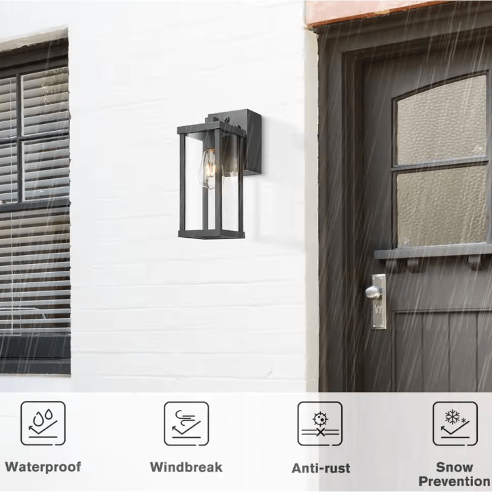 Porch Light With GFCI Outlet Dusk To Dawn Exterior Wall Lighting Fixture For House Patio Garage 2