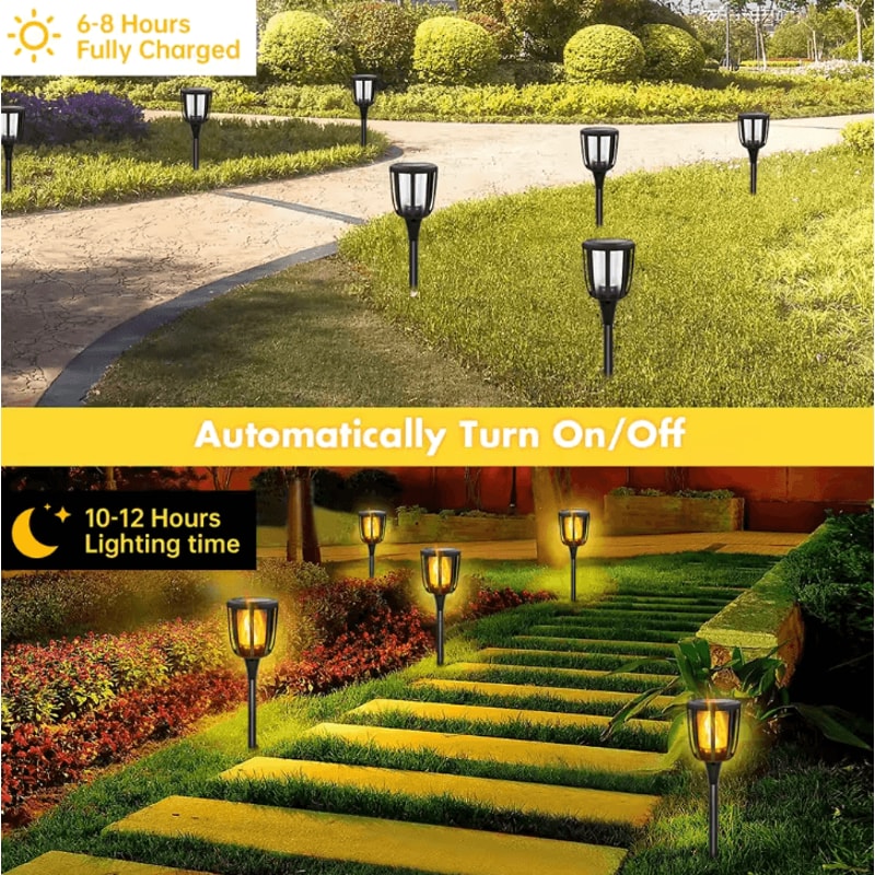Solar Flame Torch Lights Outdoor Waterproof Solar Garden And Pathway Flickering Lawn Lights 1