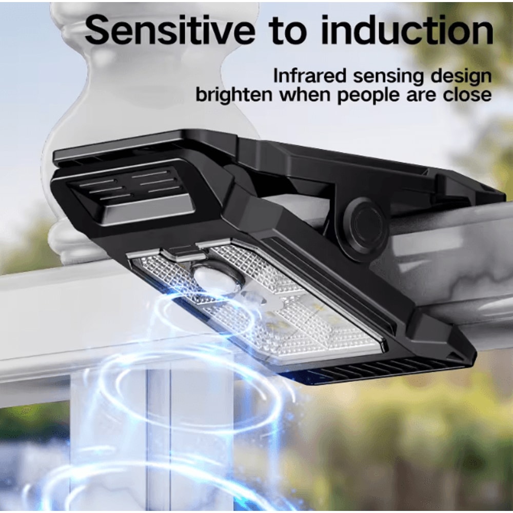 Solar Powered Garden Lamp Outdoor Motion Sensor ClipOn Lawn Light For Yard Patio Courtyard 0