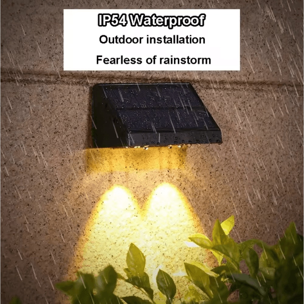 Solar Wall Light Outdoor Waterproof LED Porch Light Automatic Dusk To Dawn Garden Balcony Lamp 2
