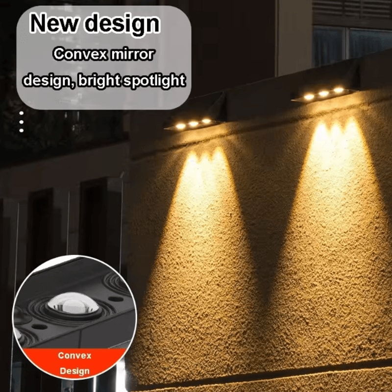 Solar Wall Light Outdoor Waterproof LED Porch Light Automatic Dusk To Dawn Garden Balcony Lamp 3