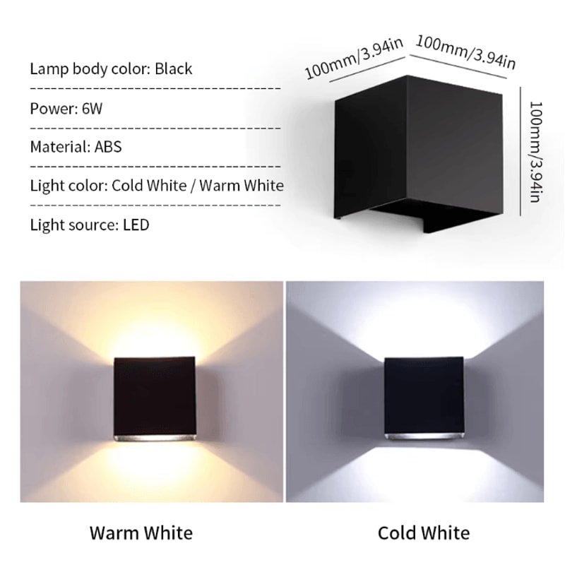 Modern LED Wall Lamp Adjustable Outdoor And Indoor Cube Wall Light AC110V 220V 2