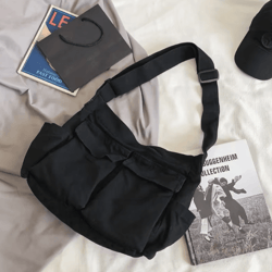 canvas shoulder bag large capacity retro workwear messenger bag for students