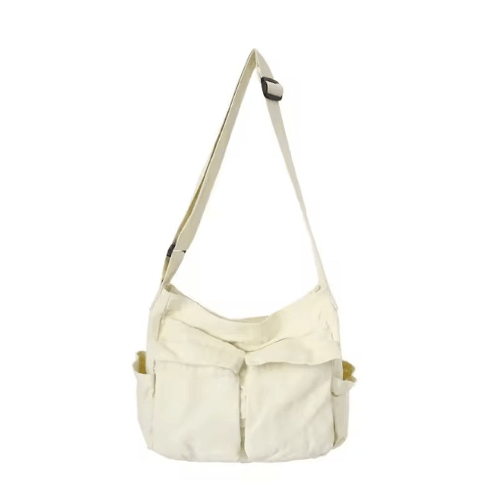 Canvas Shoulder Bag Large Capacity Retro Workwear Messenger Bag For Students 8