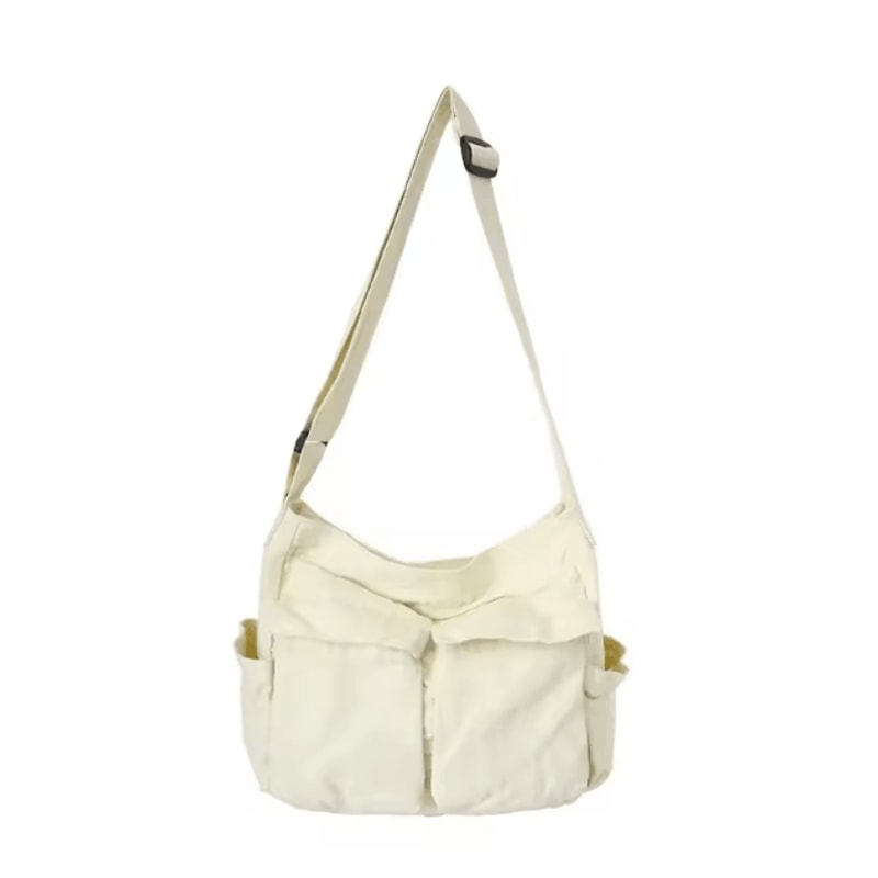 Canvas Shoulder Bag Large Capacity Retro Workwear Messenger Bag For Students 8